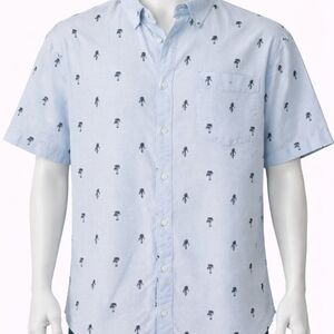 Light Blue Printed Men's Casual Shirt